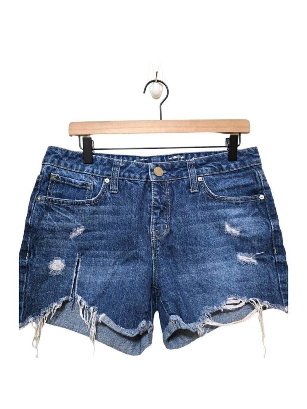 Seven7 Gloss Weekend 5" Frayed Cut Off Shorts Sz 4